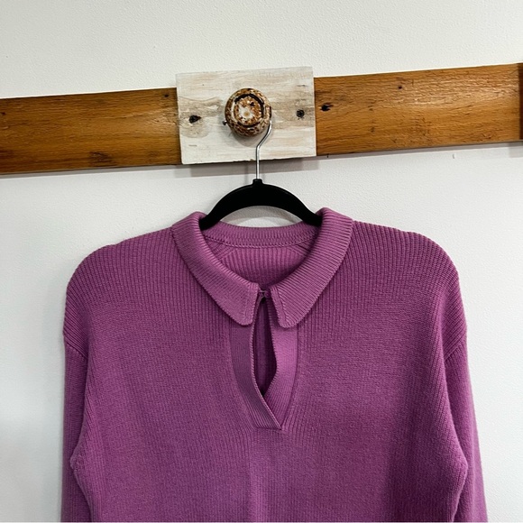 Lululemon Collared Merino Wool Blend Sweater in Dahlia Mauve - Picture 7 of 16